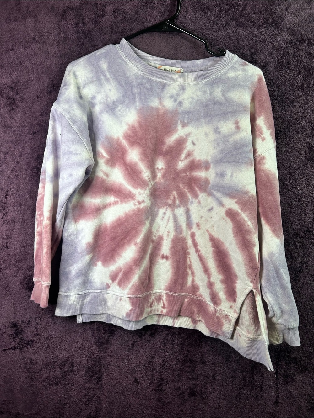 Pink Rose Kids Tie-Dye Sweatshirt in Pink & Lavender